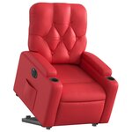 vidaXL Fauteuil inclinable électrique rouge similicuir
