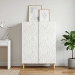 vidaXL Buffet Blanc brillant 66 x 34 5 x 90 cm Bois d'ingénierie