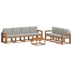 vidaXL Ensemble de canapés d'extérieur 8 pc Gris Naturel et Clair
