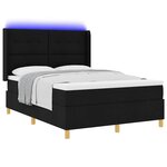 vidaXL Lit à ressorts avec matelas Noir 140 x 190 cm tissu