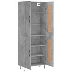vidaXL Buffet haut Gris béton 69 5x34x180 cm Bois d'ingénierie