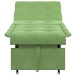 vidaXL Canapé-lit 3-en-1 à tirage en velours vert clair