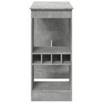 vidaXL Table de bar avec étagères gris béton bois d'ingénierie
