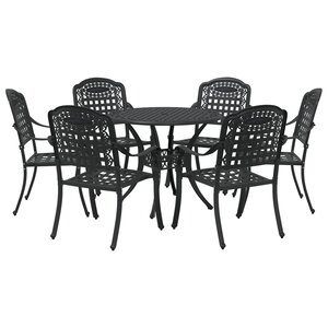 vidaXL Set de 4 Noir Aluminium Grand Léger Table de Jardin Ronde