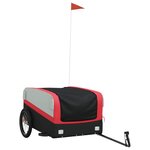 vidaXL Remorque de vélo noir et rouge 45 kg fer