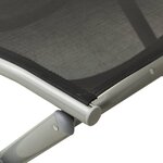 vidaXL Repose-pied pliable Noir et argenté Textilène et aluminium