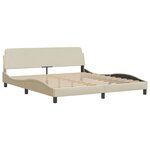 vidaXL Cadre de lit sans matelas crème 180x200 cm tissu