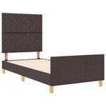 vidaXL Cadre de Lit - Marron Foncé  90x190 cm  Tissu