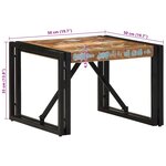 vidaXL Table basse multicolore 50x50x35 cm bois de récupération massif
