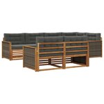 vidaXL Ensemble de canapés d'extérieur 7 Pièces Naturel et Anthracite