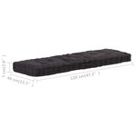 vidaXL Coussin de plancher de palette Coton 120x40x7 cm Noir