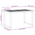Table de jardin vidaXL Gris 140x80x75 cm Acier et Bois d'acacia solide
