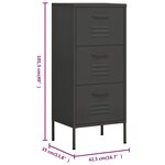 vidaXL Armoire de rangement Anthracite 42 5x35x101 5 cm Acier