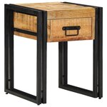 vidaXL Table d'appoint 40 x 40 x 50 cm Bois de mangue massif et métal