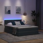 vidaXL Lit avec rangement et LED Gris foncé 140 x 200 cm Velours