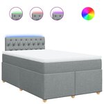 vidaXL Sommier à lattes de lit avec matelas Gris clair 120x200cm Tissu