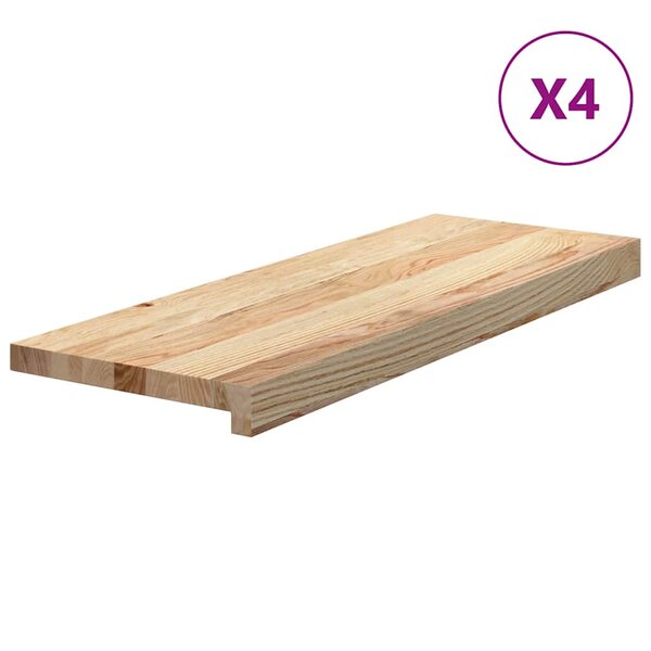 vidaXL Marches d'escalier 4 Pièces non traité 70x30x2cm bois chêne massif