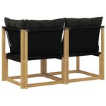 vidaXL Canapé d’extérieur milieu et coin avec coussin 2 Pièce Blanc