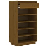 vidaXL Armoire à chaussures Marron miel 60x34x105cm Bois de pin massif