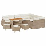 vidaXL Ensemble de canapé de jardin 13 Pièces Beige polyrotin