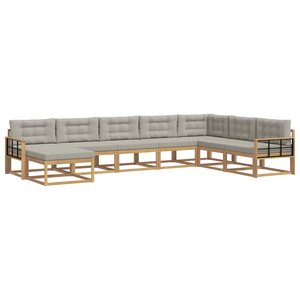 vidaXL Ensemble de canapés d'extérieur 8 pc Blanc et gris clair