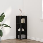 Armoire d'angle vidaXL noir chêne 33x33x100 cm en bois d'ingénierie