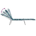 vidaXL Chaises longues pliables lot de 2 Acier tissu Motif de feuilles