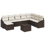 vidaXL Ensemble de salle à manger pour jardin 9 Pièces Marron et Crème