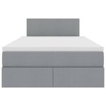 vidaXL Lit avec rangement et matelas Gris clair 120 x 190 cm