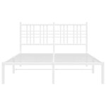 vidaXL Cadre de lit métal sans matelas et tête de lit blanc 135x190 cm