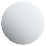 vidaXL Armoire de salle de bain miroir rond et LED Gris 40x40x17 5 cm