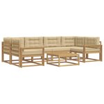 vidaXL Ensemble de canapés d'extérieur 5 Pièces Blanc et Beige