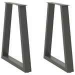 vidaXL Pieds de table à manger en forme de V 2 pièces Anthracite 50x(72-73 3) cm Acier