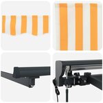 vidaXL Auvent Rétractable Orange et Blanc 450x300 cm tissu