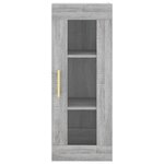 vidaXL Buffet haut Sonoma gris 34 5x34x180 cm Bois d'ingénierie