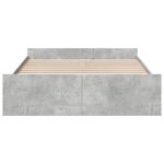 vidaXL Cadre de lit à tiroirs gris béton 160x200 cm bois d'ingénierie