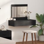 vidaXL Table de maquillage murale chêne noir 83x40x70 cm