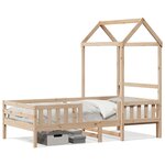 vidaXL Cadre de lit avec toit 90x190 cm bois massif de pin