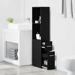 vidaXL Armoire de salle de bain étroite Chêne noir 22 x 41 x 135 cm