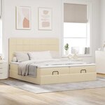 VidaXL Cadre de lit ottoman avec matelas crème 160x200 cm tissu