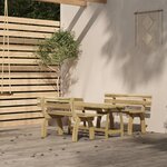 vidaXL Ensemble à manger de jardin 3 Pièces Bois de pin imprégné