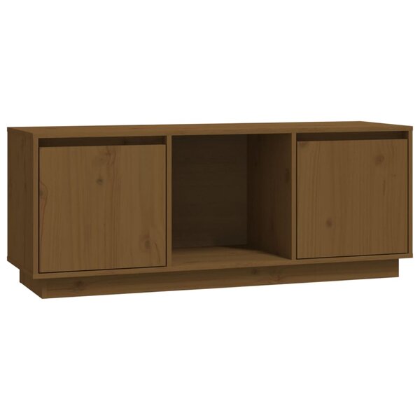 vidaXL Meuble TV Marron miel 110 5x35x44 cm Bois de pin massif