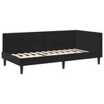 vidaXL Cadre de lit d'angle Autre avec tête de lit Noir 90 x 200 cm