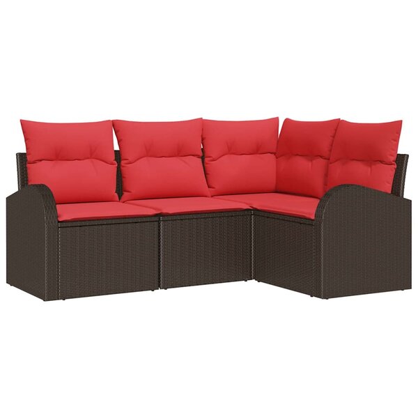 vidaXL Ensemble de canapé de jardin Marron polyrotin