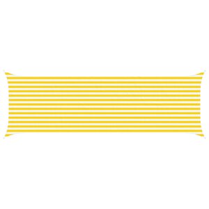 vidaXL Voile d'ombre Jaune et blanc 6 x 2 m 100 polyester Oxford