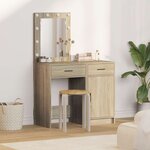 vidaXL Table de Toilette avec tiroir 2 Pièces Marron 50 x 41 x 135 cm