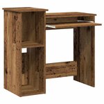 vidaXL Bureau avec étagères vieux bois 84x40x78 cm bois d'ingénierie