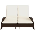 vidaXL Chaise longue avec coussins marron 114x205x73 cm résine tressée