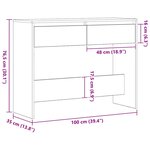 vidaXL Table console Chêne noir 100 x 35 x 76.5 cm Bois d'ingénierie