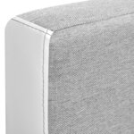 vidaXL Canapé-lit d'angle tissu 218 x 155 x 69 cm blanc et gris